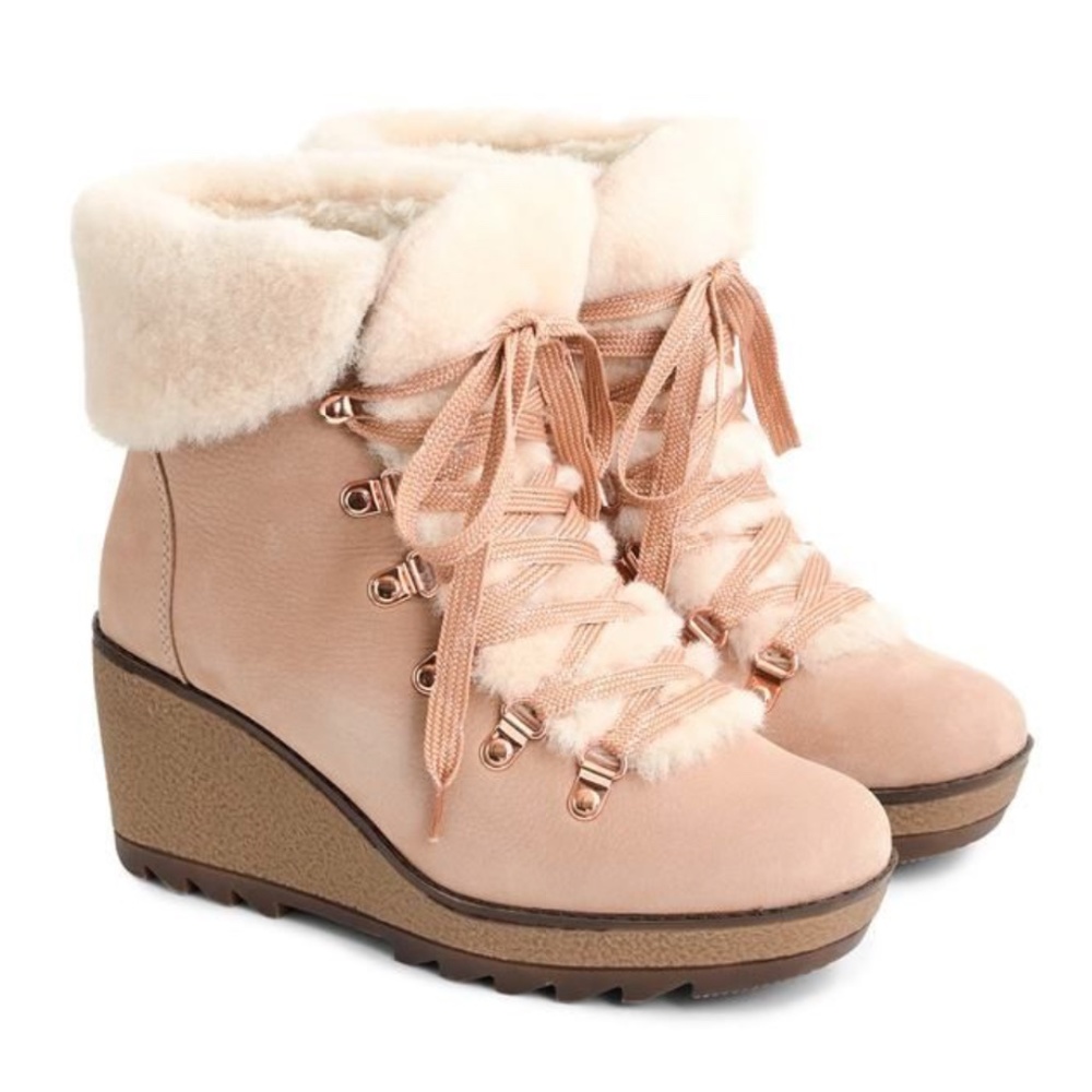 J. Crew Clay (pink) Nordic Wedge Shearling Cuff
